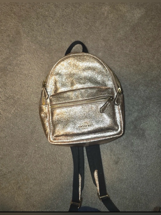coach gold backpack Kisslock Frame Backpack, B4/Black One Size : Clothing, Shoes & Jewelry Refined pebble leather Inside zip and multifunction pockets Double zip closure fabric lining Handle with 2 1/4 drop Outside zip pocket Adjustable shoulder straps 10 3/4 (L) x 12 1/2 (H) x 4 3/4 (W) Style No. NWT Coach Court 5671 IM/Khaki